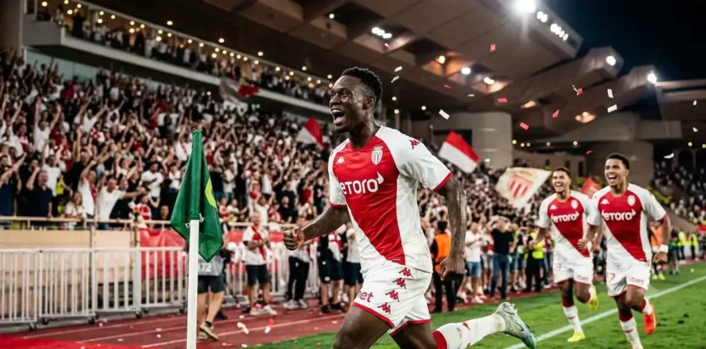 Footballer celebrating a winning goal