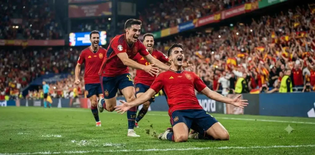 Football player celebrating after scoring a goal
