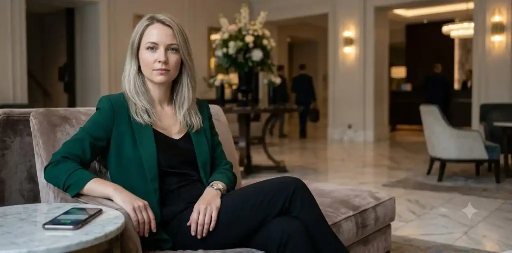 Confident woman keeping emotional distance