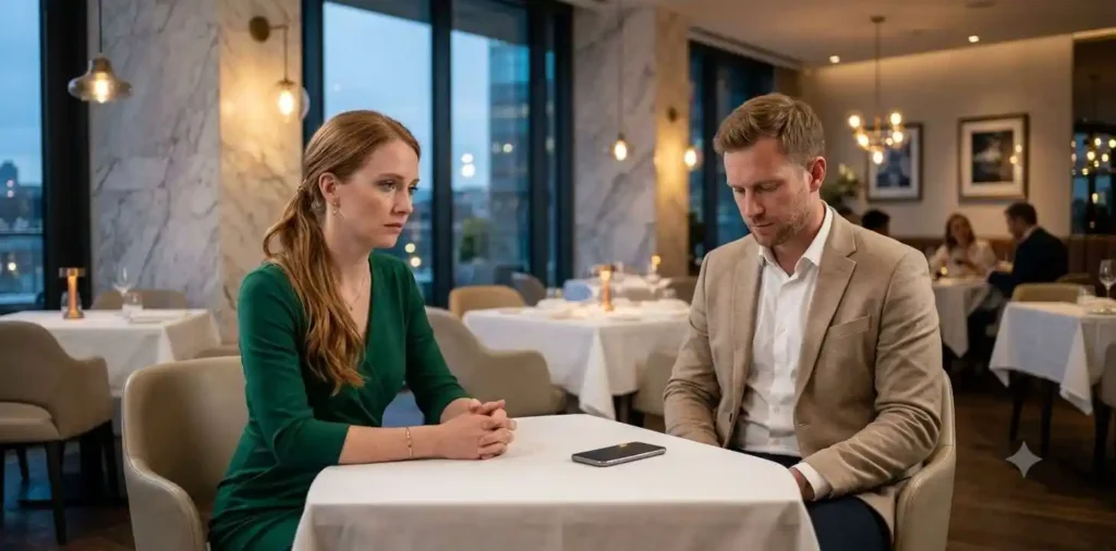 Couple facing each other after broken trust