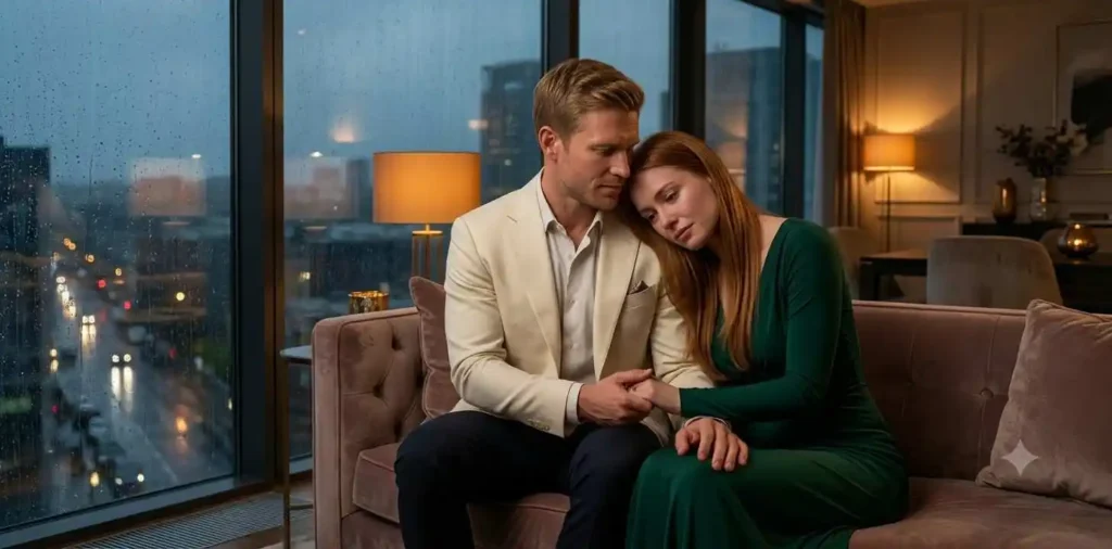 Couple sharing an emotional comforting moment