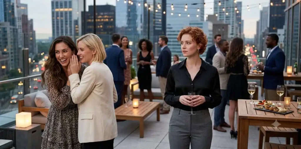 Woman realizing a friend was pretending