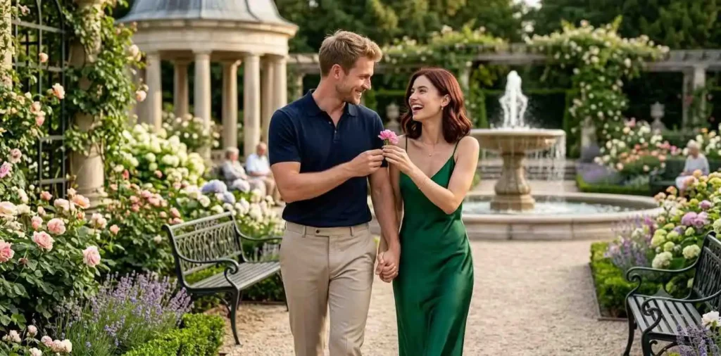 New couple sharing a happy first date