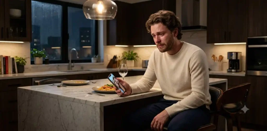 Heartbroken man alone after discovering betrayal