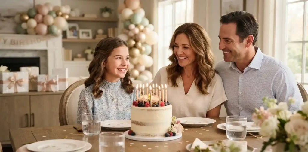 Child celebrating a special tenth birthday milestone