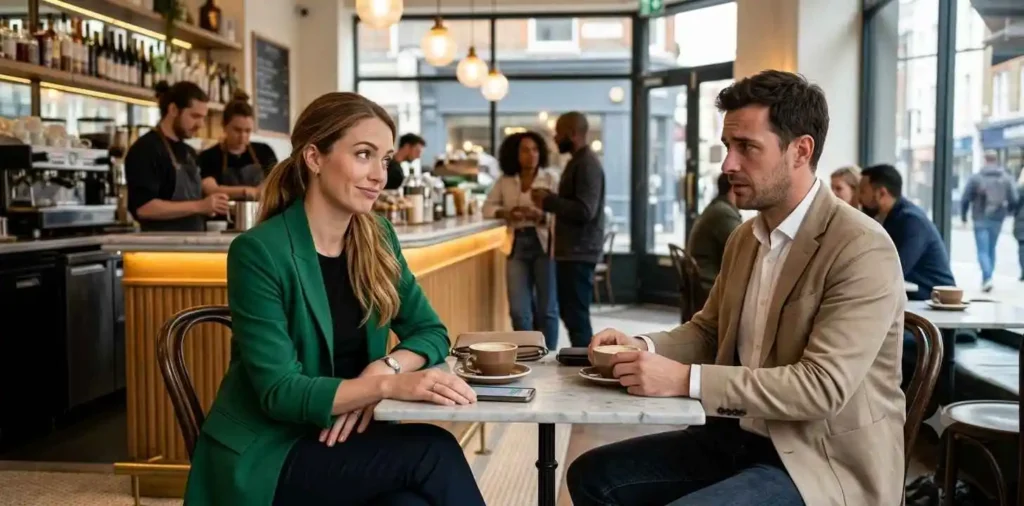 Wife giving sarcastic look after discovering cheating