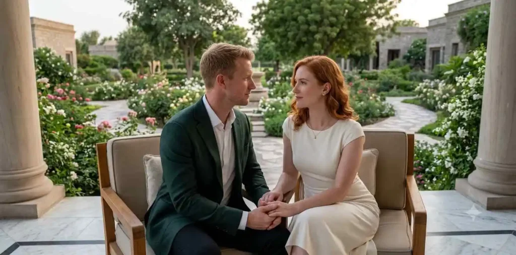 Couple sharing a peaceful soulmate moment