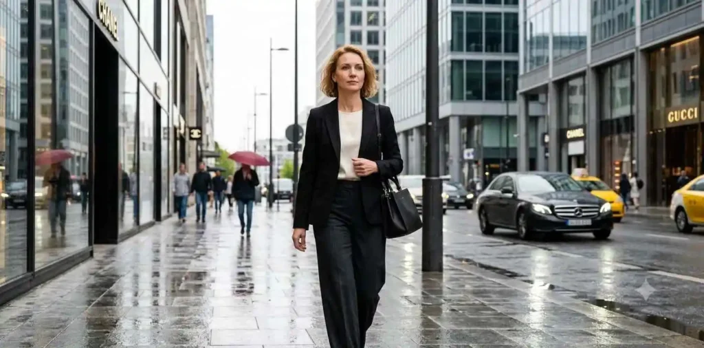 Woman walking confidently after heartbreak