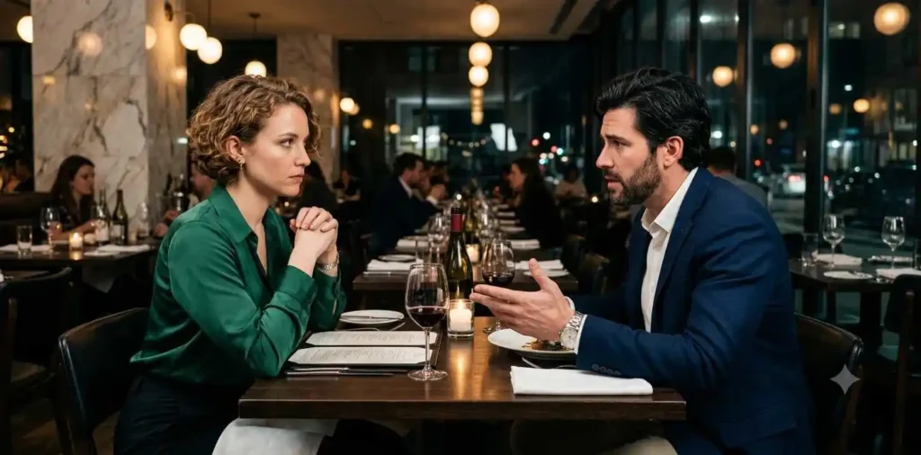 Couple facing tension during a serious conversation