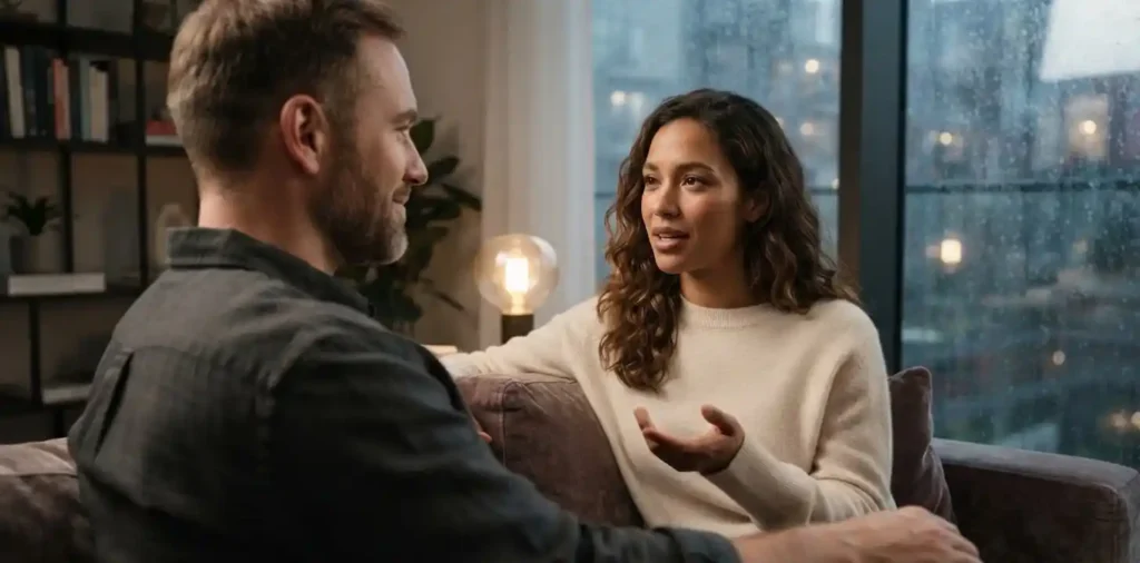 Couple having a meaningful conversation together