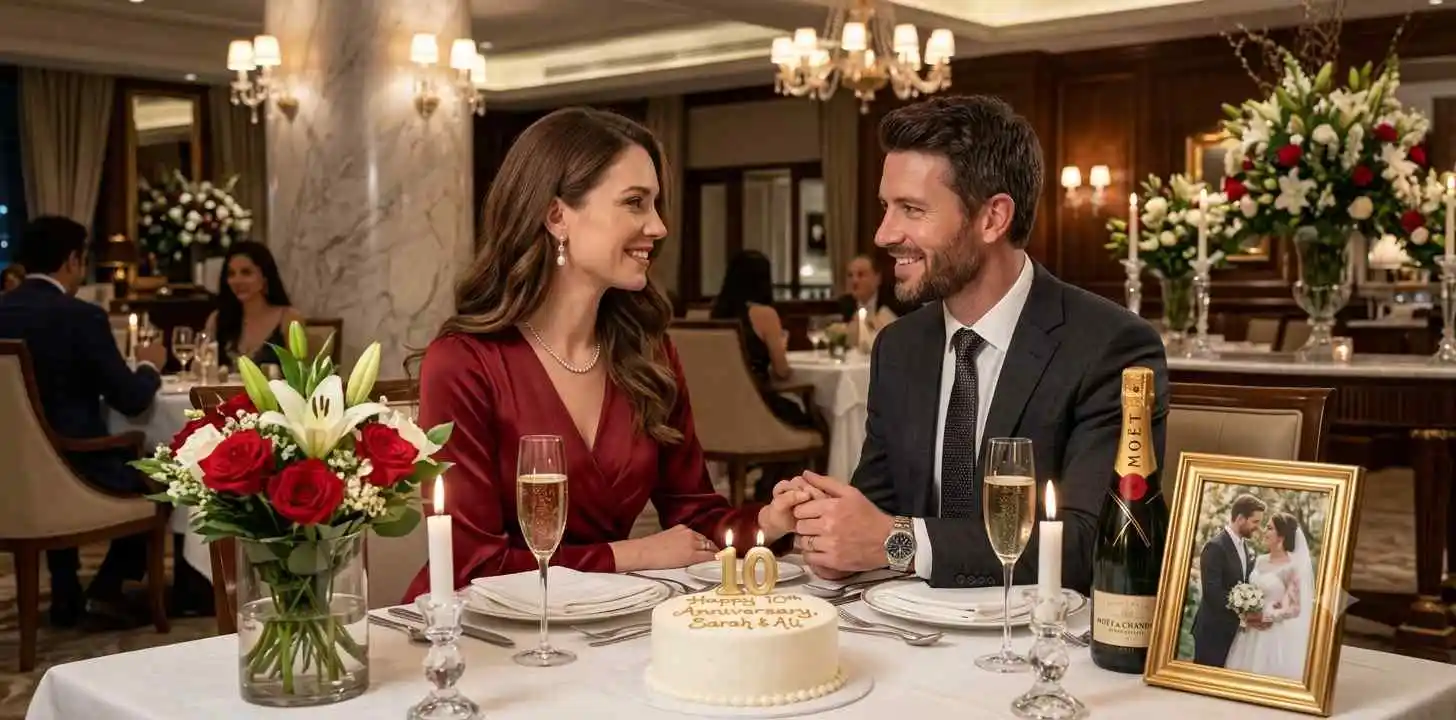 Married couple celebrating anniversary together