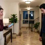 Woman confronting painful betrayal