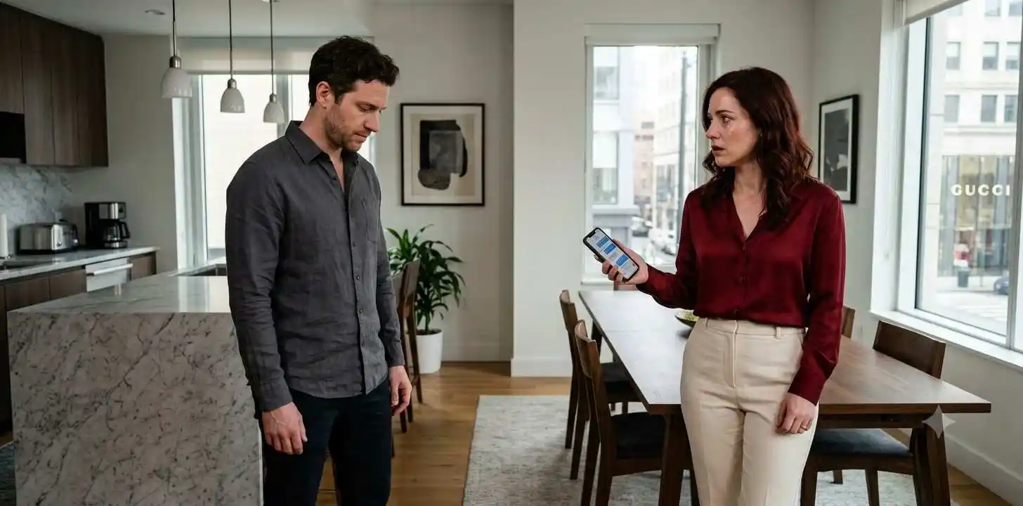 Wife discovering her husband’s betrayal