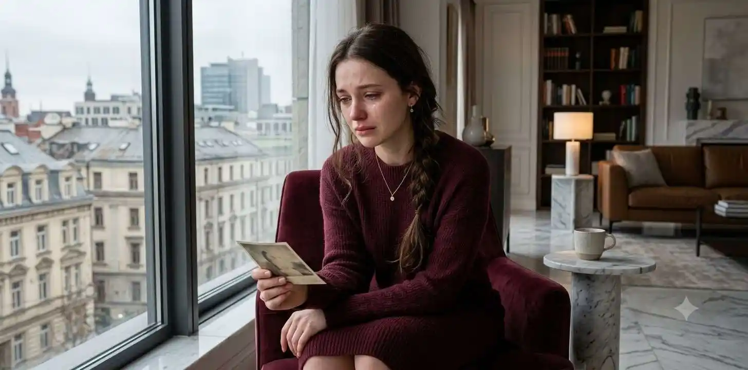 Woman sitting alone after an emotional breakup