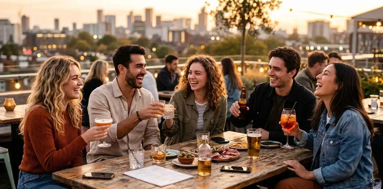 Friends enjoying a relaxed September weekend outdoors